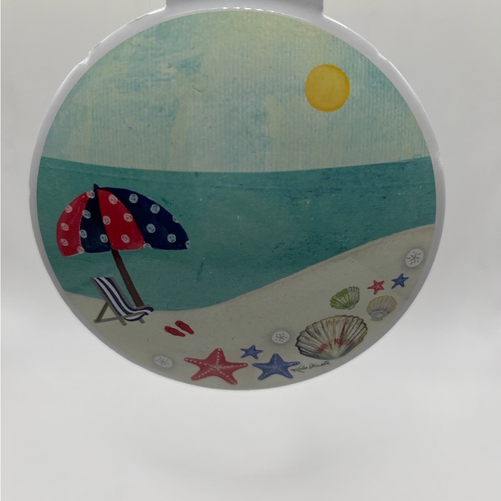 My Happy Place Beach Scene Holiday Metal Ornament - Picture 2 of 2